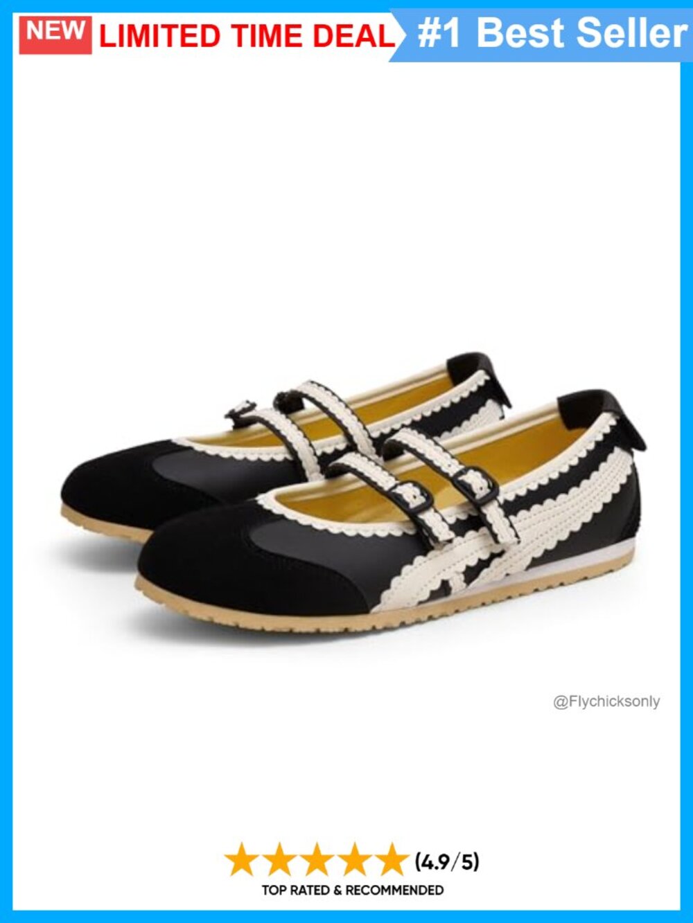 Ballet Sneakers Mary Jane Flats Slip On Memory Foam Walking Shoes Women